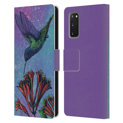 David Lozeau Colourful Grunge The Hummingbird Leather Book Wallet Case Cover For Samsung Galaxy S20 / S20 5G