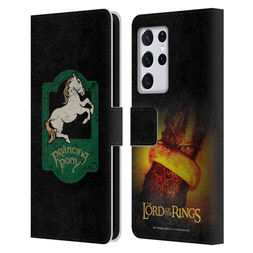The Lord Of The Rings The Fellowship Of The Ring Graphics Prancing Pony Leather Book Wallet Case Cover For Samsung Galaxy S21 Ultra 5G