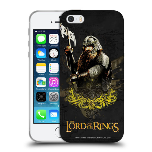 The Lord Of The Rings The Fellowship Of The Ring Character Art Gimli Soft Gel Case for Apple iPhone 5 / 5s / iPhone SE 2016