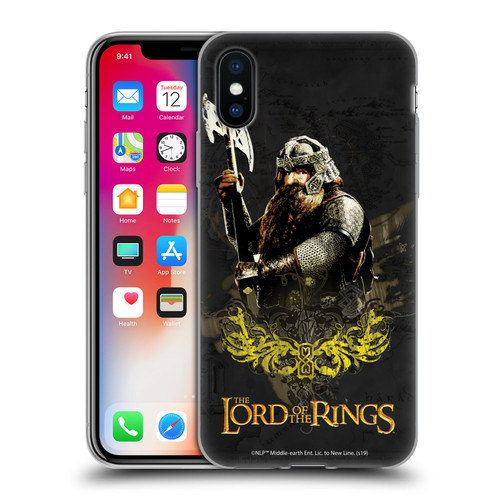 The Lord Of The Rings The Fellowship Of The Ring Character Art Gimli Soft Gel Case for Apple iPhone X / iPhone XS