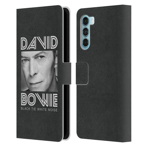 David Bowie Album Art Black Tie Leather Book Wallet Case Cover For Motorola Edge S30 / Moto G200 5G