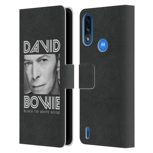 David Bowie Album Art Black Tie Leather Book Wallet Case Cover For Motorola Moto E7 Power / Moto E7i Power