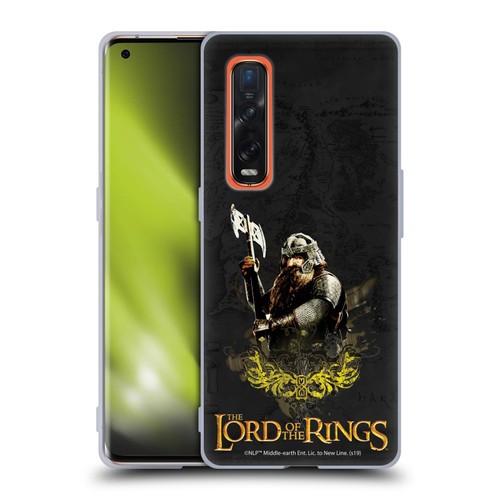The Lord Of The Rings The Fellowship Of The Ring Character Art Gimli Soft Gel Case for OPPO Find X2 Pro 5G