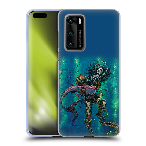 David Lozeau Colourful Grunge Diver And Mermaid Soft Gel Case for Huawei P40 5G
