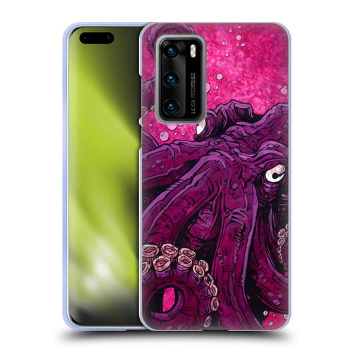 David Lozeau Colourful Grunge Octopus Squid Soft Gel Case for Huawei P40 5G