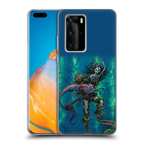 David Lozeau Colourful Grunge Diver And Mermaid Soft Gel Case for Huawei P40 Pro / P40 Pro Plus 5G