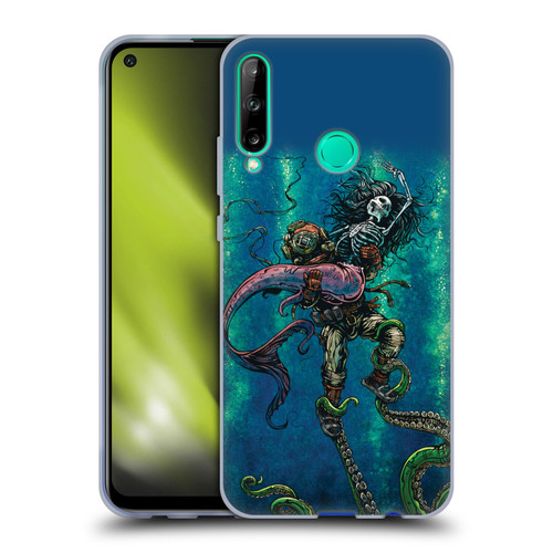 David Lozeau Colourful Grunge Diver And Mermaid Soft Gel Case for Huawei P40 lite E