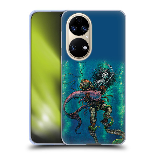 David Lozeau Colourful Grunge Diver And Mermaid Soft Gel Case for Huawei P50