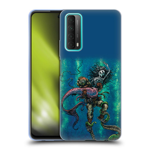 David Lozeau Colourful Grunge Diver And Mermaid Soft Gel Case for Huawei P Smart (2021)