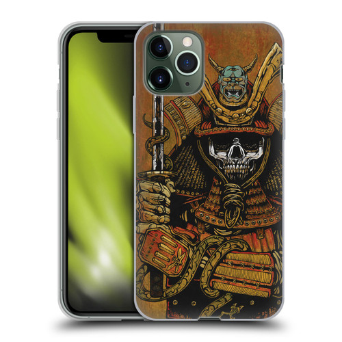 David Lozeau Colourful Grunge Samurai Soft Gel Case for Apple iPhone 11 Pro
