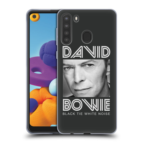 David Bowie Album Art Black Tie Soft Gel Case for Samsung Galaxy A21 (2020)