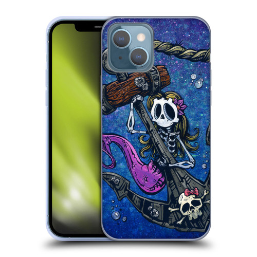 David Lozeau Colourful Grunge Mermaid Anchor Soft Gel Case for Apple iPhone 13