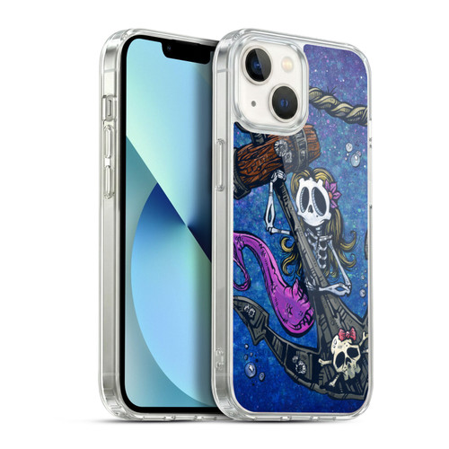 David Lozeau Colourful Grunge Mermaid Anchor Soft Gel Case for Apple iPhone 13