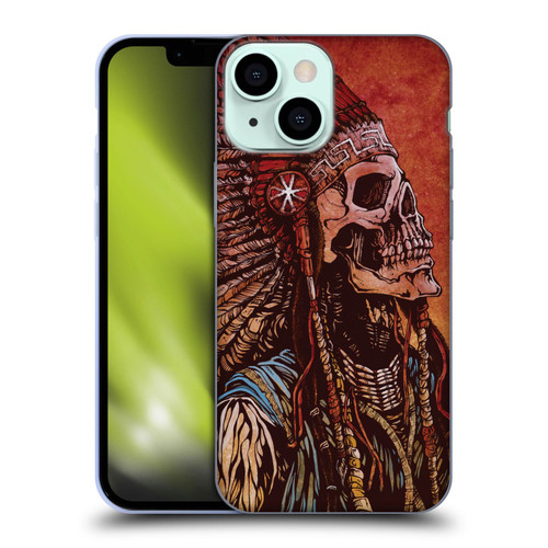 David Lozeau Colourful Grunge Native American Soft Gel Case for Apple iPhone 13 Mini