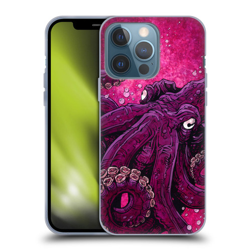 David Lozeau Colourful Grunge Octopus Squid Soft Gel Case for Apple iPhone 13 Pro