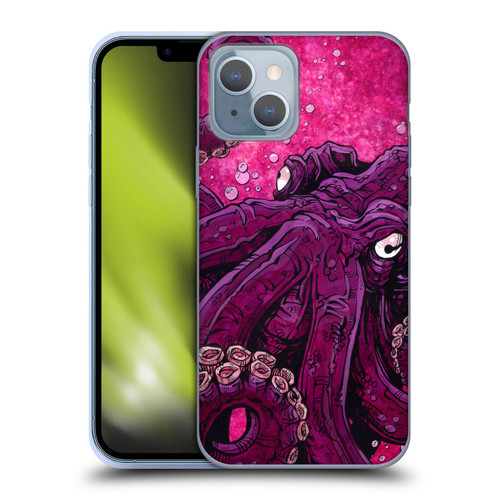 David Lozeau Colourful Grunge Octopus Squid Soft Gel Case for Apple iPhone 14