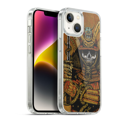 David Lozeau Colourful Grunge Samurai Soft Gel Case for Apple iPhone 14