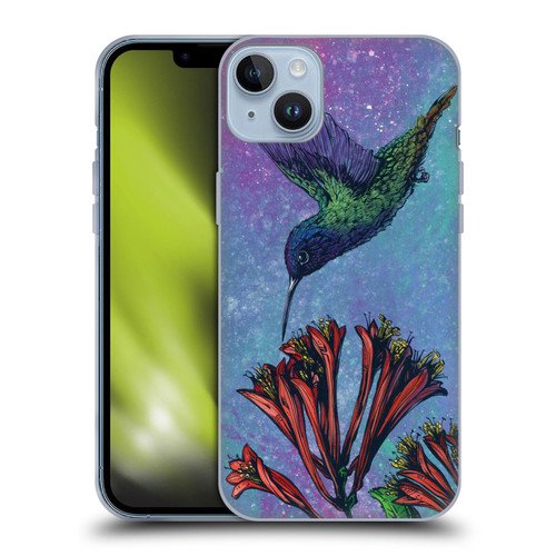 David Lozeau Colourful Grunge The Hummingbird Soft Gel Case for Apple iPhone 14 Plus