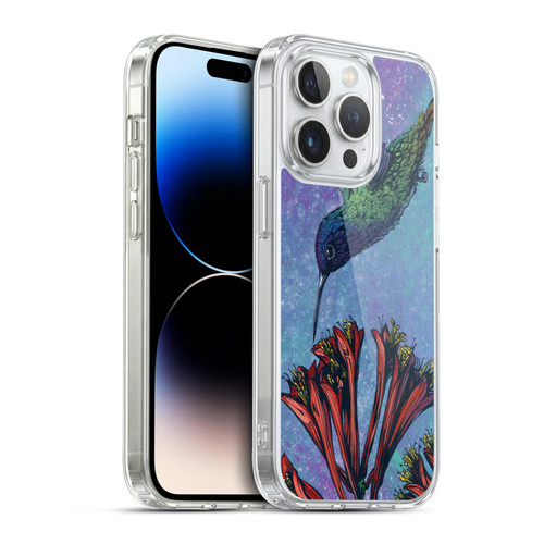 David Lozeau Colourful Grunge The Hummingbird Soft Gel Case for Apple iPhone 14 Pro & MagSafe