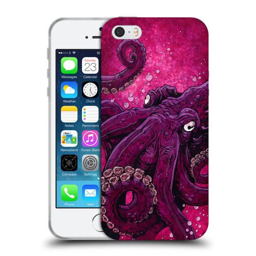 David Lozeau Colourful Grunge Octopus Squid Soft Gel Case for Apple iPhone 5 / 5s / iPhone SE 2016