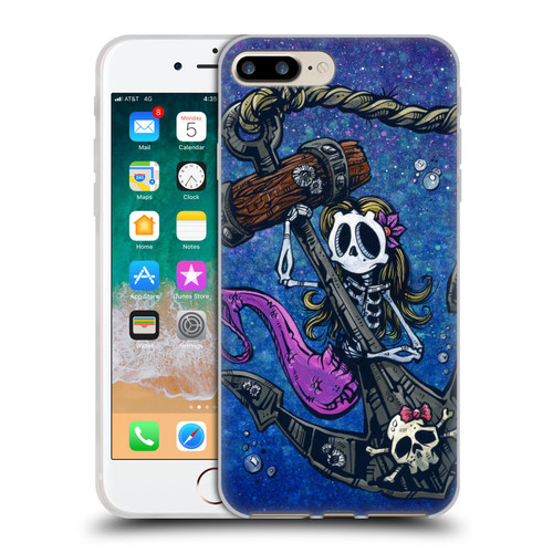 David Lozeau Colourful Grunge Mermaid Anchor Soft Gel Case for Apple iPhone 7 Plus / iPhone 8 Plus