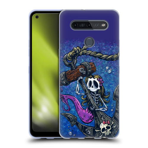 David Lozeau Colourful Grunge Mermaid Anchor Soft Gel Case for LG K51S