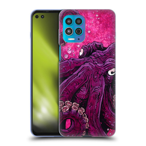 David Lozeau Colourful Grunge Octopus Squid Soft Gel Case for Motorola Moto G100