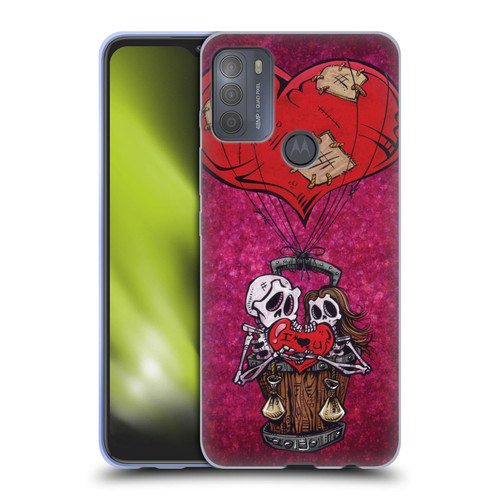 David Lozeau Colourful Grunge Day Of The Dead Soft Gel Case for Motorola Moto G50