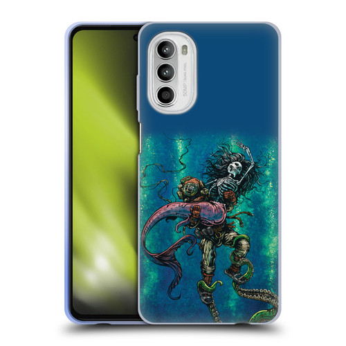 David Lozeau Colourful Grunge Diver And Mermaid Soft Gel Case for Motorola Moto G52