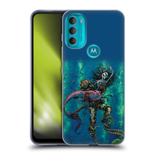 David Lozeau Colourful Grunge Diver And Mermaid Soft Gel Case for Motorola Moto G71 5G