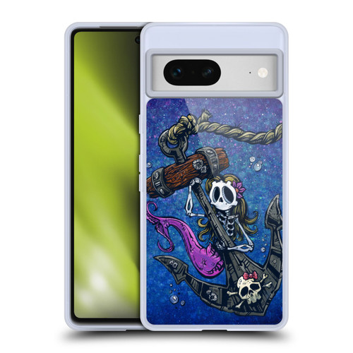 David Lozeau Colourful Grunge Mermaid Anchor Soft Gel Case for Google Pixel 7