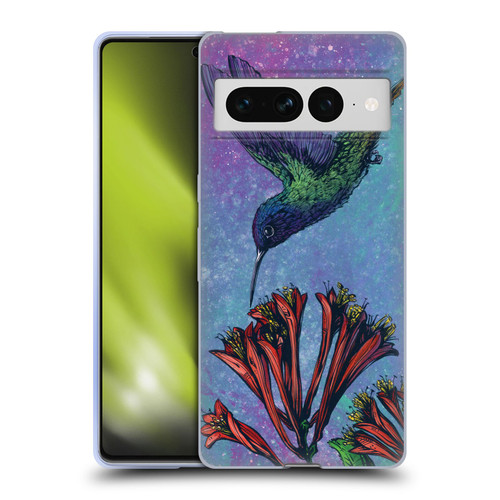 David Lozeau Colourful Grunge The Hummingbird Soft Gel Case for Google Pixel 7 Pro