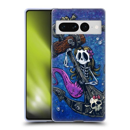 David Lozeau Colourful Grunge Mermaid Anchor Soft Gel Case for Google Pixel 7 Pro