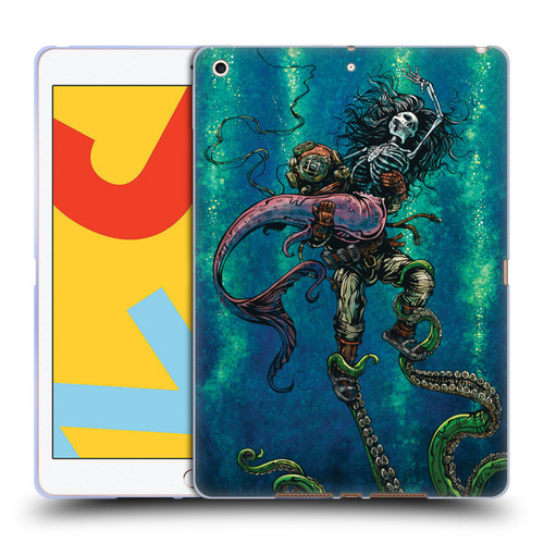 David Lozeau Colourful Grunge Diver And Mermaid Soft Gel Case for Apple iPad 10.2 2019/2020/2021