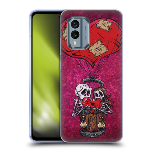 David Lozeau Colourful Grunge Day Of The Dead Soft Gel Case for Nokia X30