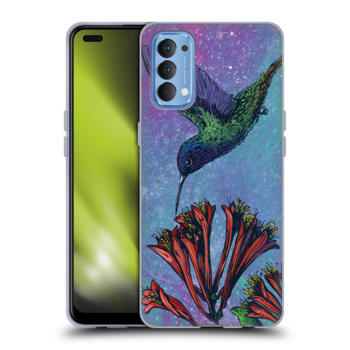David Lozeau Colourful Grunge The Hummingbird Soft Gel Case for OPPO Reno 4 5G