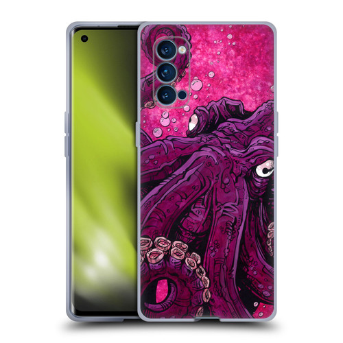 David Lozeau Colourful Grunge Octopus Squid Soft Gel Case for OPPO Reno 4 Pro 5G
