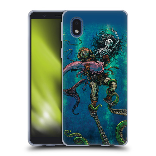 David Lozeau Colourful Grunge Diver And Mermaid Soft Gel Case for Samsung Galaxy A01 Core (2020)