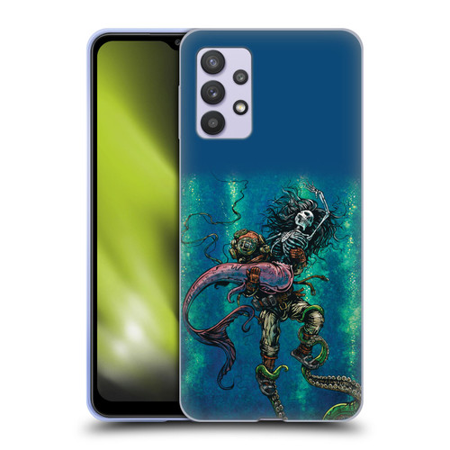 David Lozeau Colourful Grunge Diver And Mermaid Soft Gel Case for Samsung Galaxy A32 5G / M32 5G (2021)