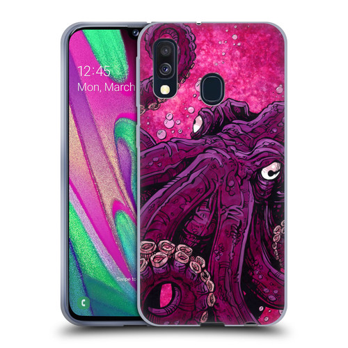 David Lozeau Colourful Grunge Octopus Squid Soft Gel Case for Samsung Galaxy A40 (2019)