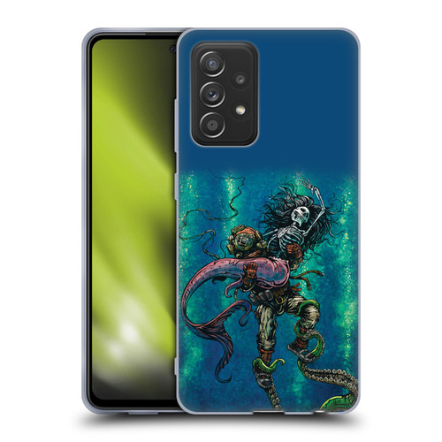 David Lozeau Colourful Grunge Diver And Mermaid Soft Gel Case for Samsung Galaxy A52 / A52s / 5G (2021)