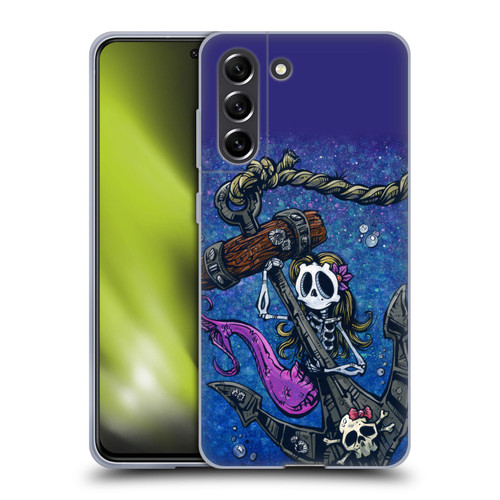 David Lozeau Colourful Grunge Mermaid Anchor Soft Gel Case for Samsung Galaxy S21 FE 5G