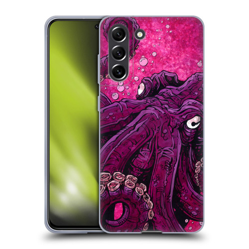 David Lozeau Colourful Grunge Octopus Squid Soft Gel Case for Samsung Galaxy S21 FE 5G