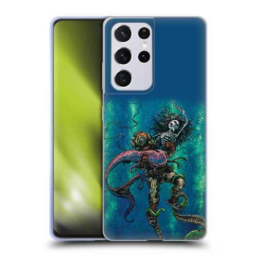 David Lozeau Colourful Grunge Diver And Mermaid Soft Gel Case for Samsung Galaxy S21 Ultra 5G