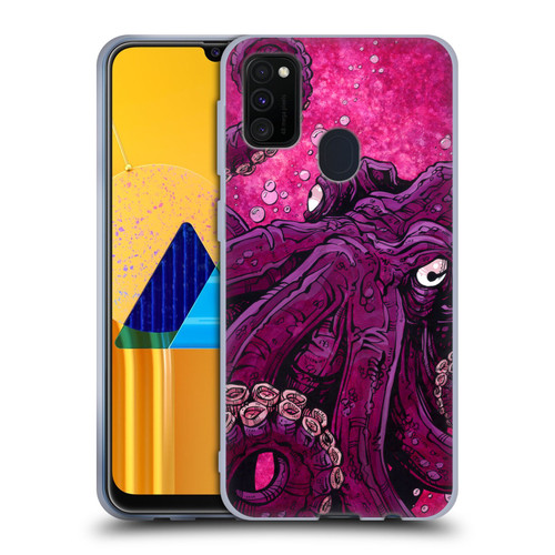 David Lozeau Colourful Grunge Octopus Squid Soft Gel Case for Samsung Galaxy M30s (2019)/M21 (2020)