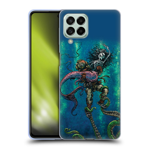 David Lozeau Colourful Grunge Diver And Mermaid Soft Gel Case for Samsung Galaxy M53 (2022)