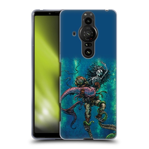 David Lozeau Colourful Grunge Diver And Mermaid Soft Gel Case for Sony Xperia Pro-I