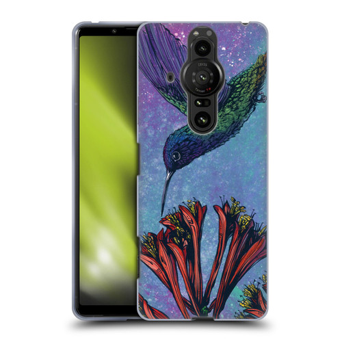 David Lozeau Colourful Grunge The Hummingbird Soft Gel Case for Sony Xperia Pro-I