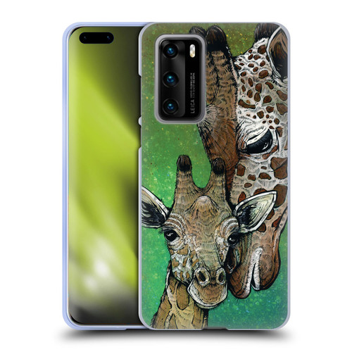David Lozeau Colourful Art Giraffe Soft Gel Case for Huawei P40 5G