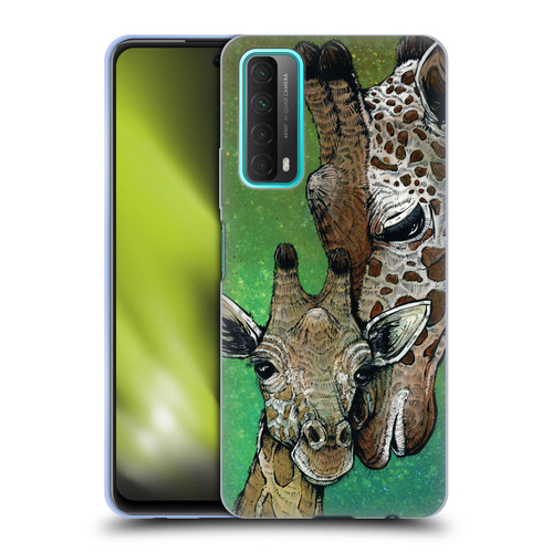David Lozeau Colourful Art Giraffe Soft Gel Case for Huawei P Smart (2021)
